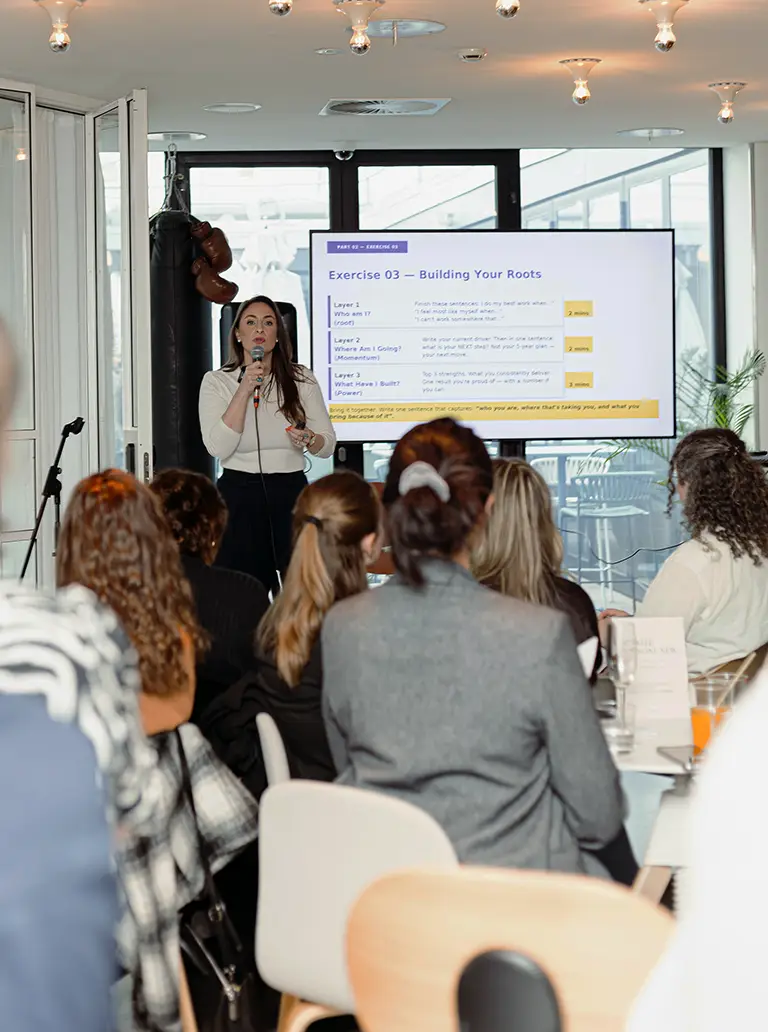 Alice Graves running an in-person workshop